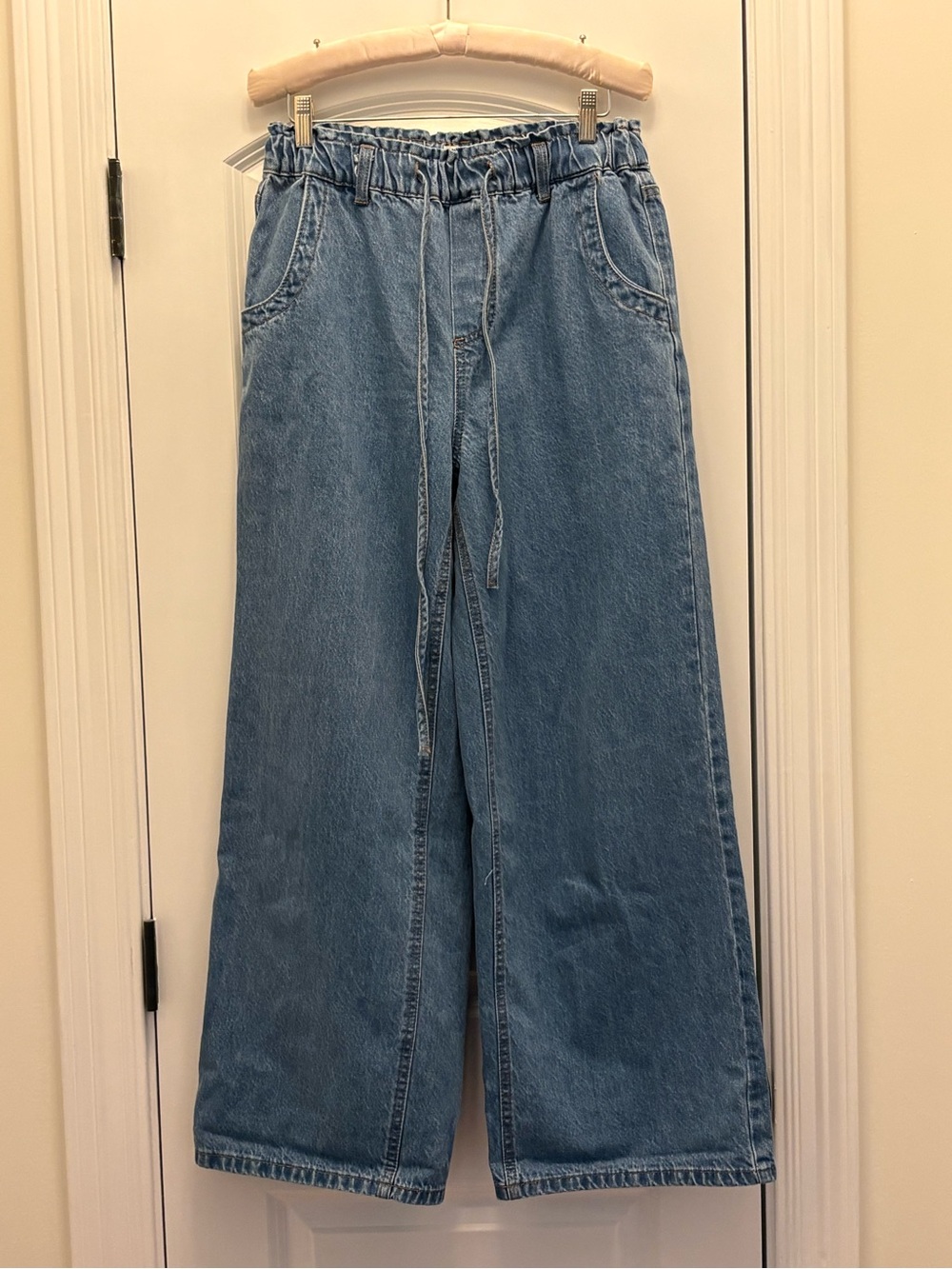 Velvet Heart Light Blue High-Rise Wide Leg Jeans with Paperbag Waist